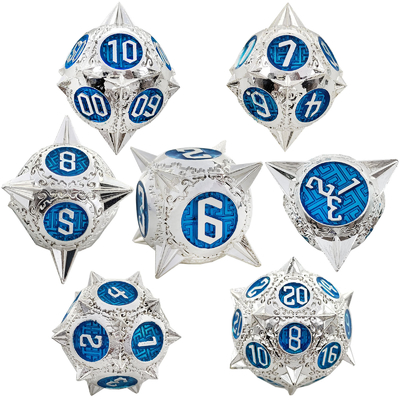 Durabile Polyhedron Metal RPG Dice Set Dragon And Dungeon 16mm Sparkle