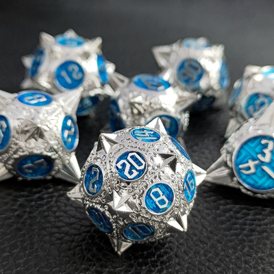 Durabile Polyhedron Metal RPG Dice Set Dragon And Dungeon 16mm Sparkle