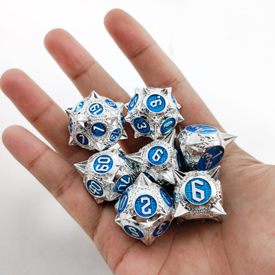 Durabile Polyhedron Metal RPG Dice Set Dragon And Dungeon 16mm Sparkle