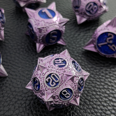 Durabile Polyhedron Metal RPG Dice Set Dragon And Dungeon 16mm Sparkle