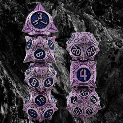 Durabile Polyhedron Metal RPG Dice Set Dragon And Dungeon 16mm Sparkle