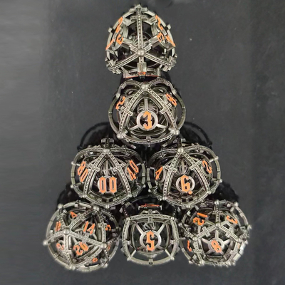 Sound Pearl RPG Metal Hollow Dice Set DND Cisu 16mm Listo