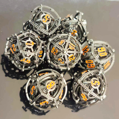Sound Pearl RPG Metal Hollow Dice Set DND Cisu 16mm Listo