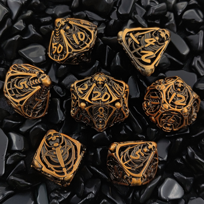 Skull Metal Hollow Dice Set DND Dungeons And Dragons RPG poliedrico Hollow Digital