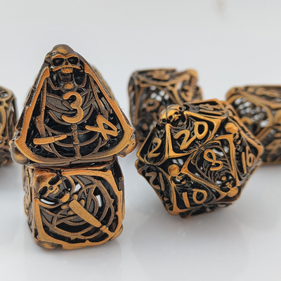 Skull Metal Hollow Dice Set DND Dungeons And Dragons RPG poliedrico Hollow Digital