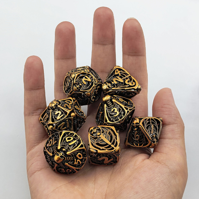 Skull Metal Hollow Dice Set DND Dungeons And Dragons RPG poliedrico Hollow Digital