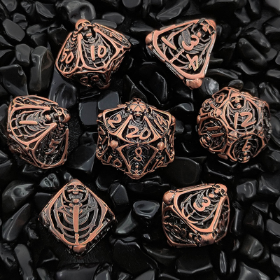 Skull Metal Hollow Dice Set DND Dungeons And Dragons RPG poliedrico Hollow Digital