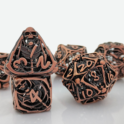 Skull Metal Hollow Dice Set DND Dungeons And Dragons RPG poliedrico Hollow Digital