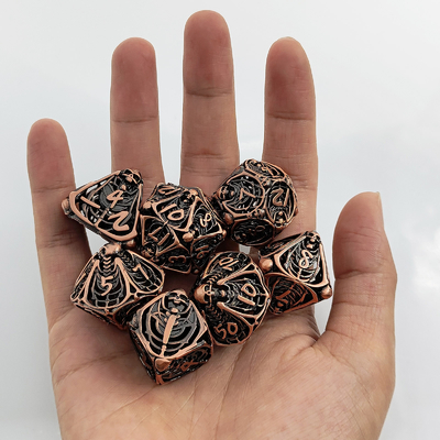 Skull Metal Hollow Dice Set DND Dungeons And Dragons RPG poliedrico Hollow Digital