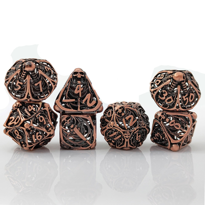 Skull Metal Hollow Dice Set DND Dungeons And Dragons RPG poliedrico Hollow Digital