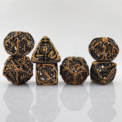 Skull Metal Hollow Dice Set DND Dungeons And Dragons RPG poliedrico Hollow Digital