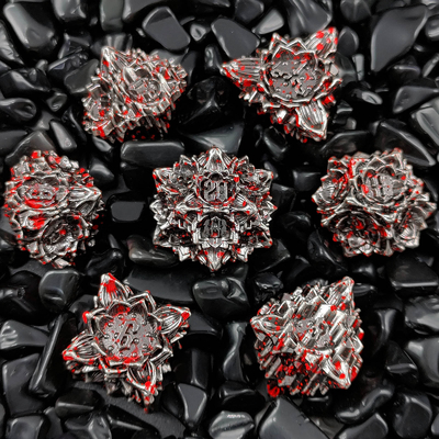 Lotus Metal Dice Set DND Dungeons And Dragons TRPG Poliedrico COC D6 Gioco da tavolo