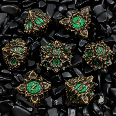 Lotus Metal Dice Set DND Dungeons And Dragons TRPG Poliedrico COC D6 Gioco da tavolo