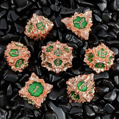 Lotus Metal Dice Set DND Dungeons And Dragons TRPG Poliedrico COC D6 Gioco da tavolo