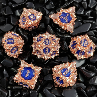Lotus Metal Dice Set DND Dungeons And Dragons TRPG Poliedrico COC D6 Gioco da tavolo
