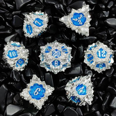 Lotus Metal Dice Set DND Dungeons And Dragons TRPG Poliedrico COC D6 Gioco da tavolo