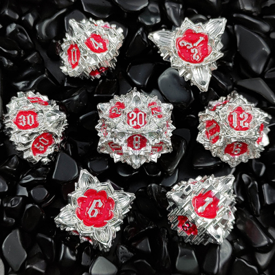 Lotus Metal Dice Set DND Dungeons And Dragons TRPG Poliedrico COC D6 Gioco da tavolo