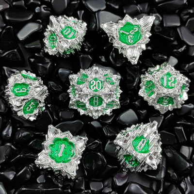 Lotus Metal Dice Set DND Dungeons And Dragons TRPG Poliedrico COC D6 Gioco da tavolo
