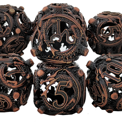 Longkong Circle Metal Dice Set DND Dungeon And Multi -Noodle RPG Chess Board Game