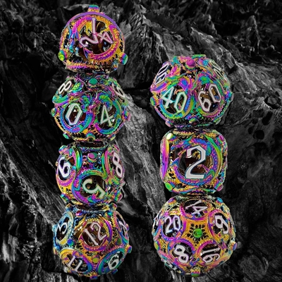 Longkong Circle Metal Dice Set DND Dungeon And Multi -Noodle RPG Chess Board Game