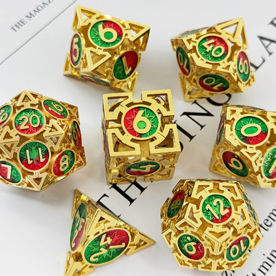 Arrow Hollow Metal Dice Suit Multi-faccettato DND Dungeon And Dragon