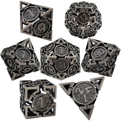 Arrow Hollow Metal Dice Suit Multi-faccettato DND Dungeon And Dragon