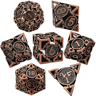 Arrow Hollow Metal Dice Suit Multi-faccettato DND Dungeon And Dragon