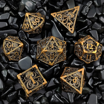 Octopus Hollow Metal Multi-Face Dice Set Budemen Dungeon And Dragon DND