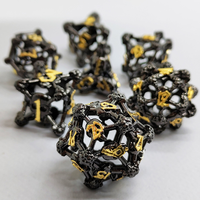 Sette di dadi di metallo a facce multiple di Hollow Skull Dungeon And Dragon RPG#DND