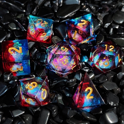Flow Sand Multi Color Resin Dice Set DND Cruzu's Call RPG#COC