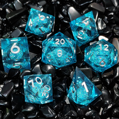 Flow Sand Multi Color Resin Dice Set DND Cruzu's Call RPG#COC