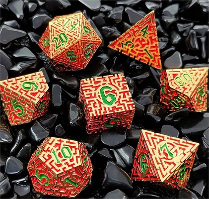 Solid Maze Multi-faceted Metal Dice DND#RPG Dungeon And Long Crusu