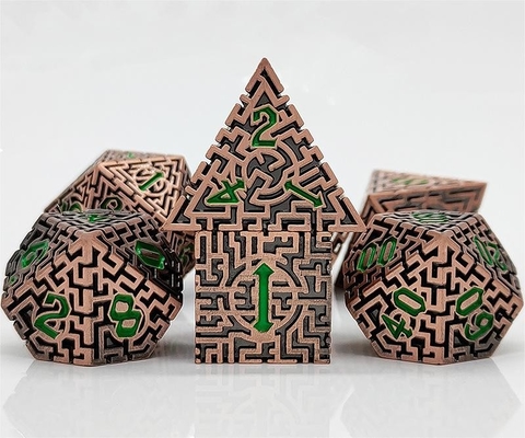 Solid Maze Multi-faceted Metal Dice DND#RPG Dungeon And Long Crusu
