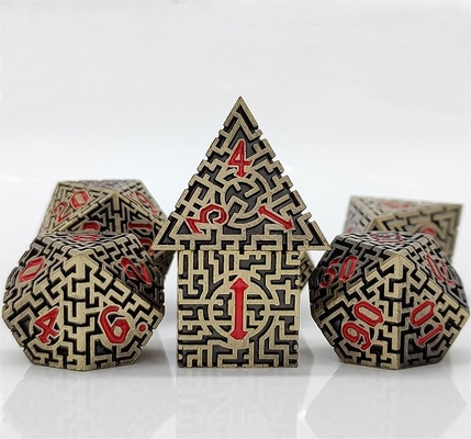 Solid Maze Multi-faceted Metal Dice DND#RPG Dungeon And Long Crusu