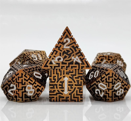 Solid Maze Multi-faceted Metal Dice DND#RPG Dungeon And Long Crusu