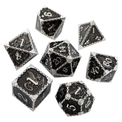 Gioco di ruolo in metallo multi-faccettato dadi drago volante solido drago liscio DND