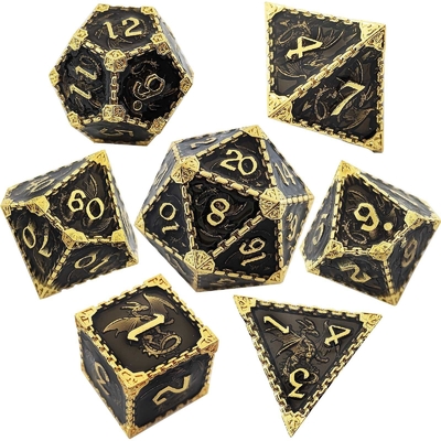 Gioco di ruolo in metallo multi-faccettato dadi drago volante solido drago liscio DND