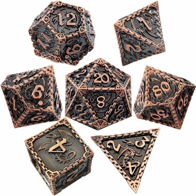 Gioco di ruolo in metallo multi-faccettato dadi drago volante solido drago liscio DND