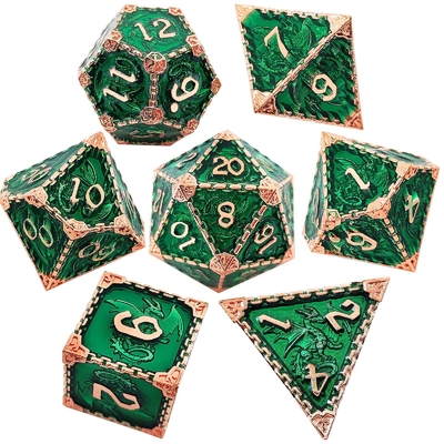 Gioco di ruolo in metallo multi-faccettato dadi drago volante solido drago liscio DND