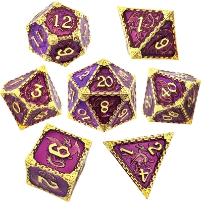 Gioco di ruolo in metallo multi-faccettato dadi drago volante solido drago liscio DND
