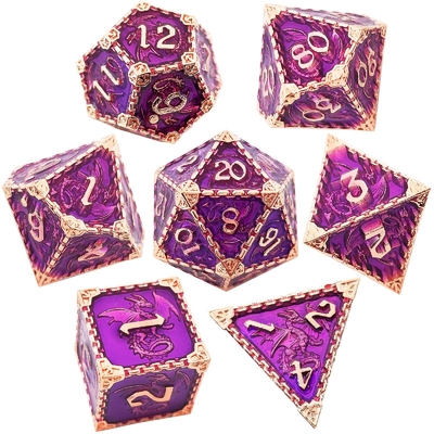 Gioco di ruolo in metallo multi-faccettato dadi drago volante solido drago liscio DND