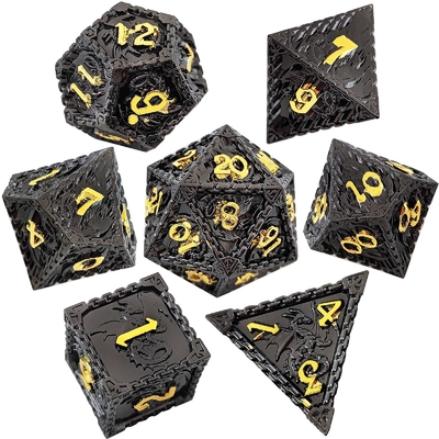 Gioco di ruolo in metallo multi-faccettato dadi drago volante solido drago liscio DND