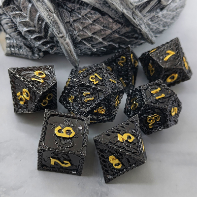 Gioco di ruolo in metallo multi-faccettato dadi drago volante solido drago liscio DND