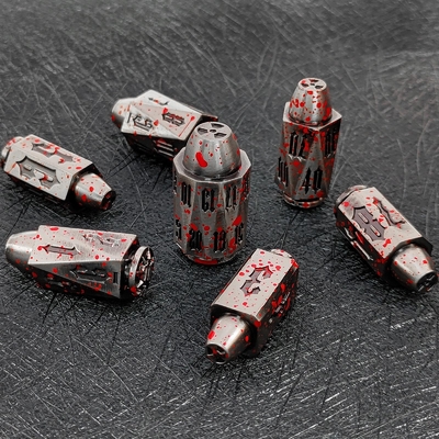 Bullet Head Multiface Metal Dice Set Gioco di scrivania DND#RPG#COC