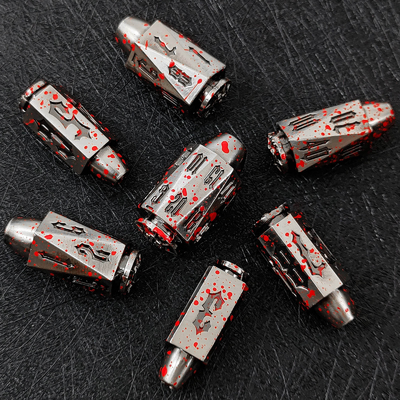 Bullet Head Multiface Metal Dice Set Gioco di scrivania DND#RPG#COC