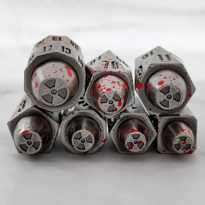 Bullet Head Multiface Metal Dice Set Gioco di scrivania DND#RPG#COC