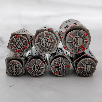 Bullet Head Multiface Metal Dice Set Gioco di scrivania DND#RPG#COC