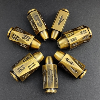 Bullet Head Multiface Metal Dice Set Gioco di scrivania DND#RPG#COC