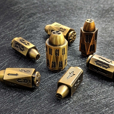 Bullet Head Multiface Metal Dice Set Gioco di scrivania DND#RPG#COC