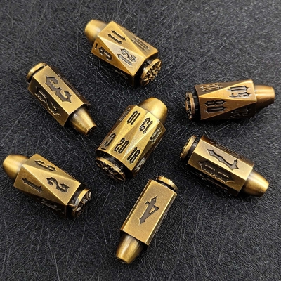 Bullet Head Multiface Metal Dice Set Gioco di scrivania DND#RPG#COC